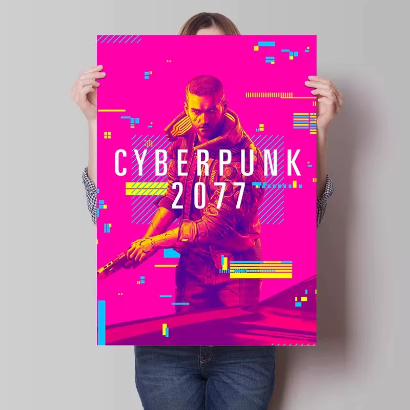 Big waterproof self-adhesive poster on wall for bedroom, punk style