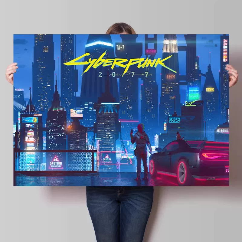 Big waterproof self-adhesive poster on wall for bedroom, punk style