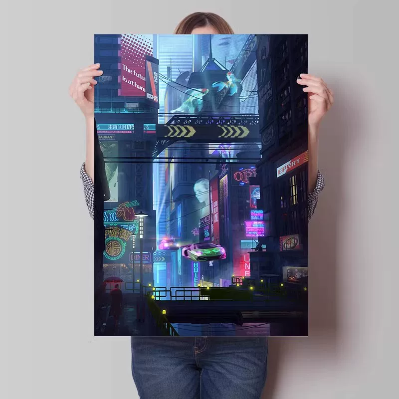 Big waterproof self-adhesive poster on wall for bedroom, punk style