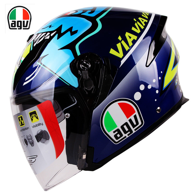 Italy AGV motorcycle helmet K5JET men and women double lens summer locomotive semi-helmet personality breathable anti-fog