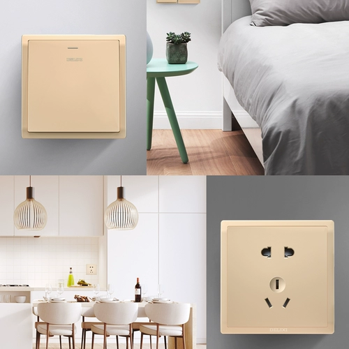 德力西 Переключатель панели панели Порыр Поле Официальный флагманский магазин Скрыт пять -отверстие в воздухе.