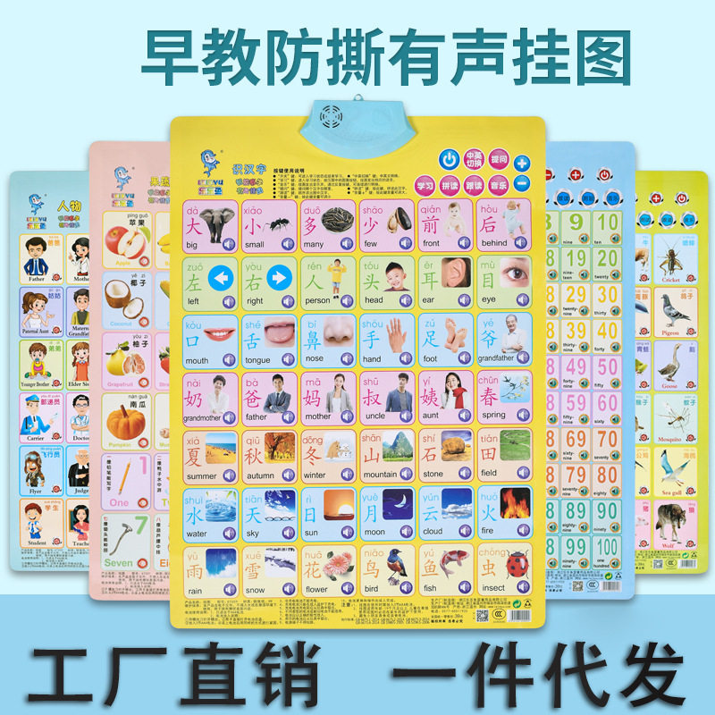 Audiochart Children's Early Education Vocal Pinyin Wall Chart Infant Literacy Enlightenment Early Education Audible Children Wall Chart
