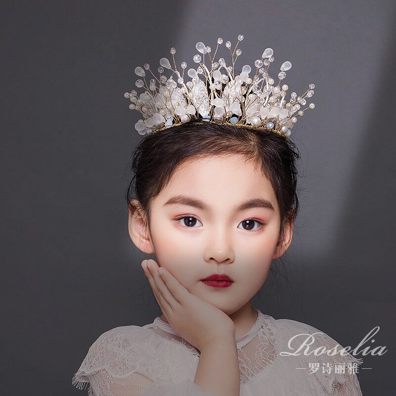 Fairy Beauty Crown Crystal Everest Princess Wang Guantou Crown Jewel Beauty Handmade Flower Boy Girl Wedding Walking Show