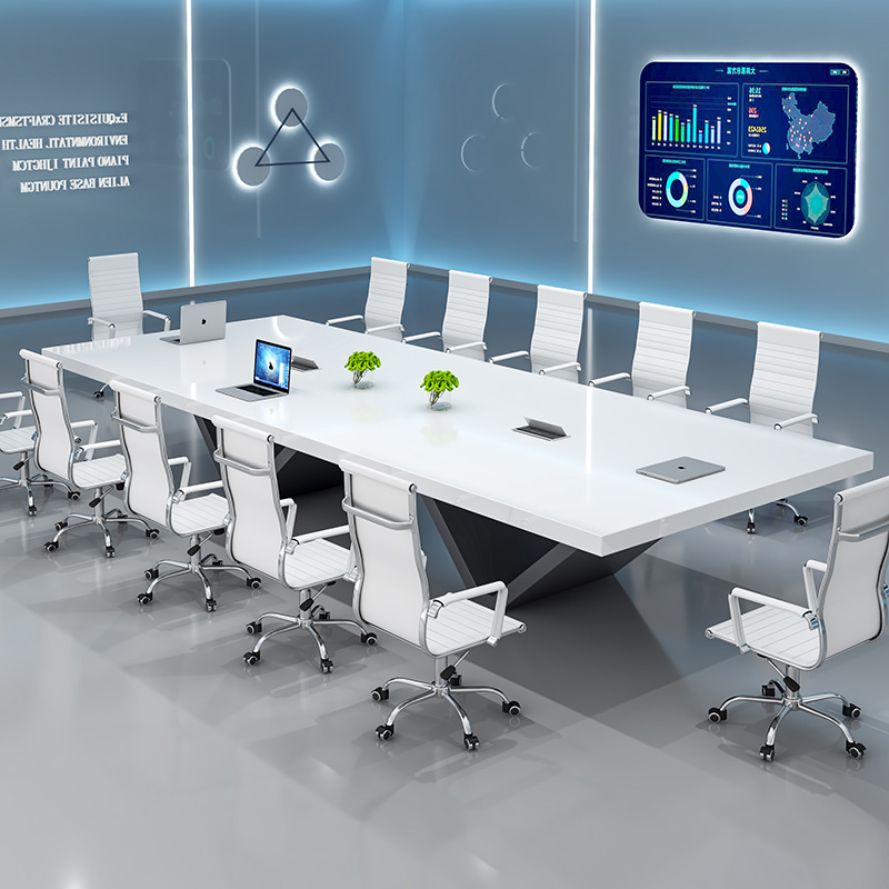 Lacquer conference table long table simple modern creative office large conference table and chair combination long bar design negotiation table