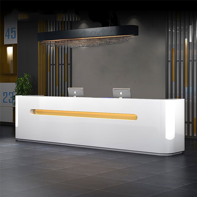 HuaChi Ou Office Furniture Baking Lacquer Front Desk Reception Desk Rectangular Cashier Counter Brief Modern Beauty Salon Bar