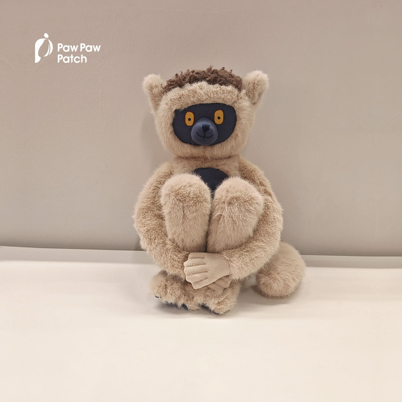 Pawpawpatch Original Design Madagascar Lemur White Curly Plush Doll Pendant Birthday Gift