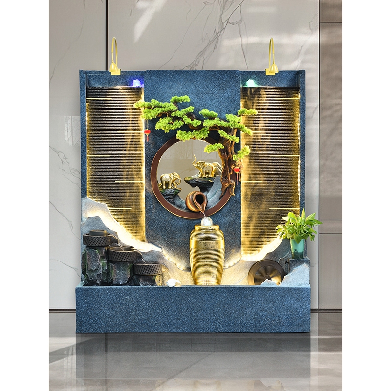 Water Curtain Wall Flowing Water Screen Company Entrance Partition Indoor and Outdoor Courtyard Fish Pond Rockery Waterfall Fountain Landscape Ornaments