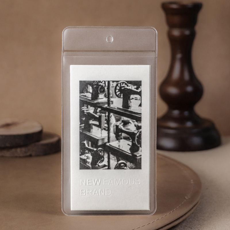 Suspension set for men and women clothing price label design thickened frosted PVC bag pendant Carter type paper concave and convex process listing brief casual European and American style clothes trademark logo design printing