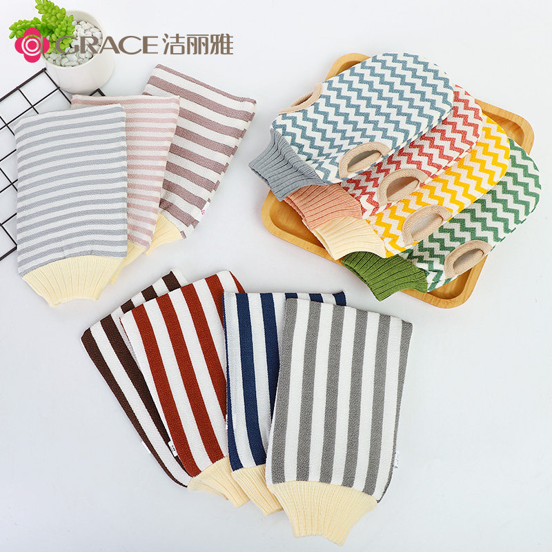 Clean and elegant shower bath towels Double face ladies Men's bath rub for home powerful rubbing back mud back deity Instrumental Gloves