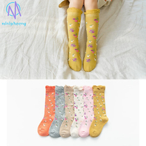 Girls pile up socks Spring and autumn new thin cute cotton socks Japanese Korean bubble lace ins high stockings