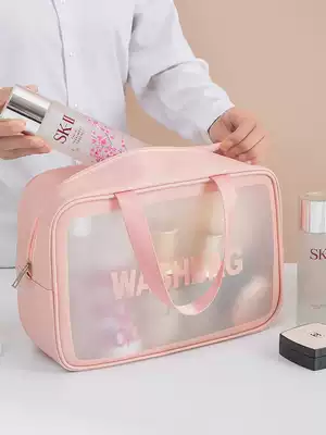 Net red transparent cosmetic bag ins Wind large capacity out portable women travel wash bag waterproof handbag