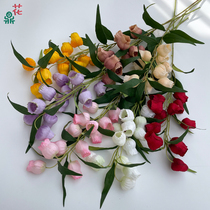 Single branch lantern fruit palace lantern lily wedding background wall landscaping silk flower wedding scene arch flower arrangement fake flower