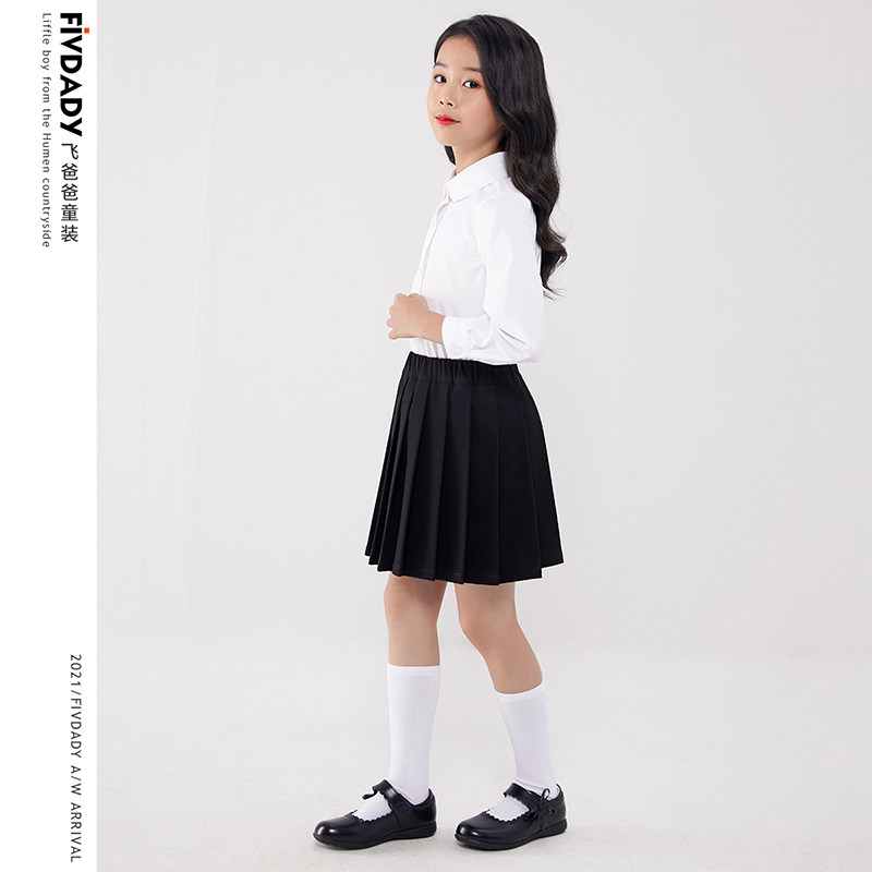 Summer girl half-body skirt Elementary school children class dress tightness black perplexant dress Performance JK dress Children uniform short skirts