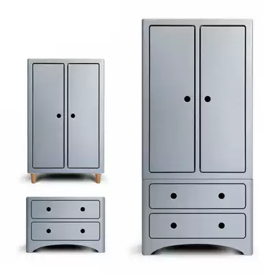 Children's wardrobe solid wood girl bedroom Princess home children's room two door boy cartoon short wardrobe bucket