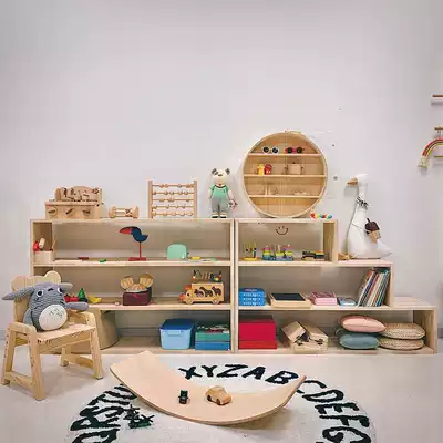 Songmao children's toy storage shelf kindergarten large multi-layer solid wood home baby storage sorting rack