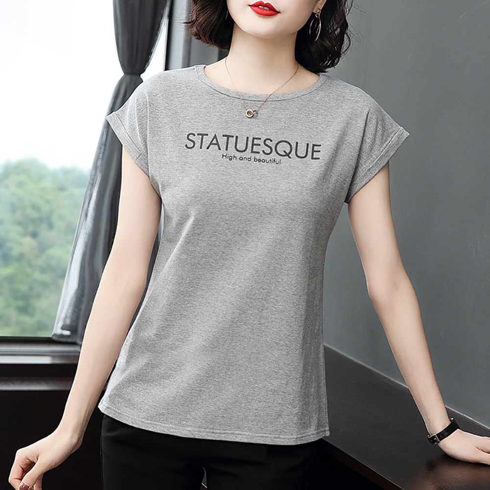 Summer pure cotton foreign style loose fashion top women's clothing 2022 new 40-year-old middle-aged mother short-sleeved T-shirt small shirt