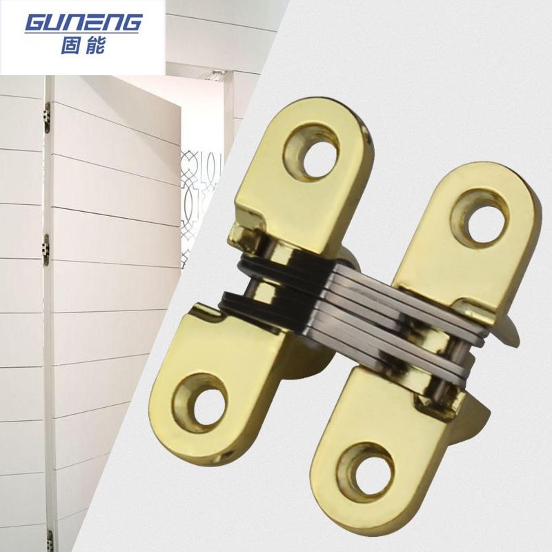 Cabinet lotus leaf hardware folding invisible door stainless steel cross hinge hidden wooden door dark outer hinge