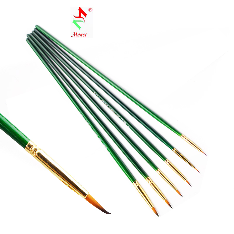 Monet Nylon Fur Watercolor Pen Long Pole Hook Thread Pen Sketch Side Pen Water Powder Watercolor Oil Painting Country Painting Pointed Pen 300