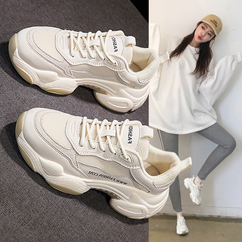 Tide brand Korean version lightweight mesh daddy shoes women's 2022 autumn new women's shoes fashion casual thick-soled sneakers