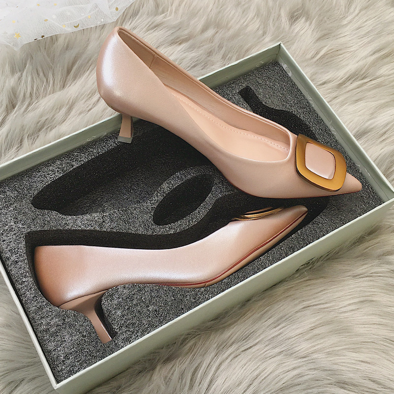 French small high heels 2022 autumn new fashion pointed toe stiletto high heels Korean version all-match cat heel shoes women