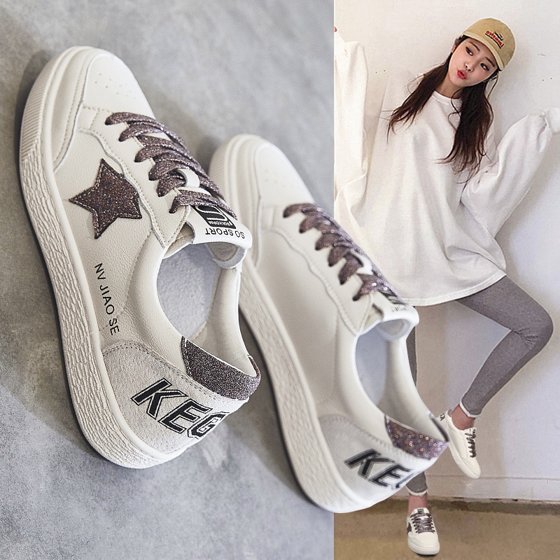 Western style white shoes women's spring 2022 new all-match fashion explosion models women's shoes students casual flat shoes trend