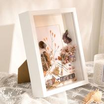 New three-dimensional shell 3cm dry flower hollow table hanging wall 8 10 12 A4 insect display photo frame clay specimen