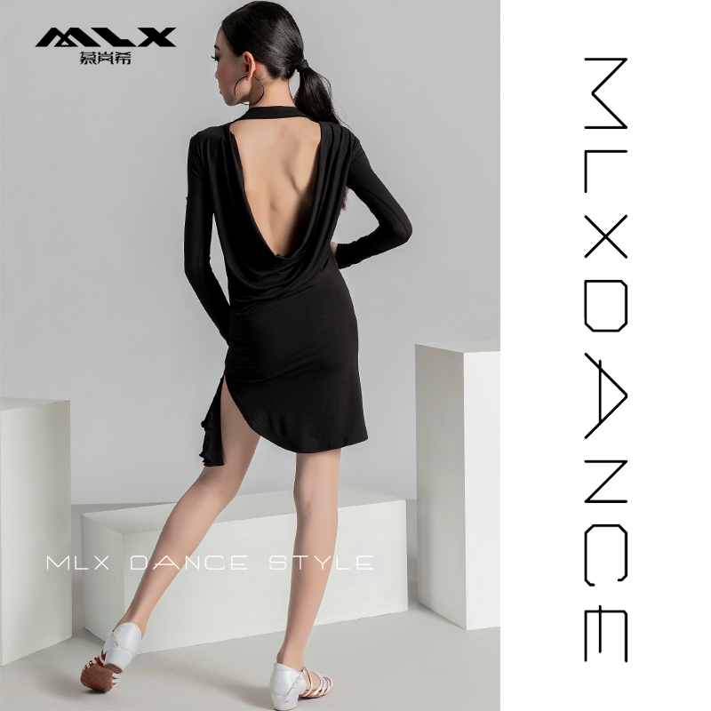 MLX 8541 Touring National Standard Competition Show for New Latin Dance Girls Breakup Dress Costume