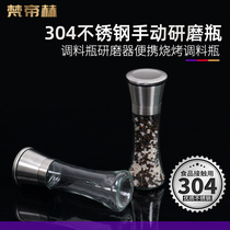 304 stainless steel black pepper grinding machine Manual grinding bottle of pepper crushed portable BBQ Barbecue Seasoning Bottle