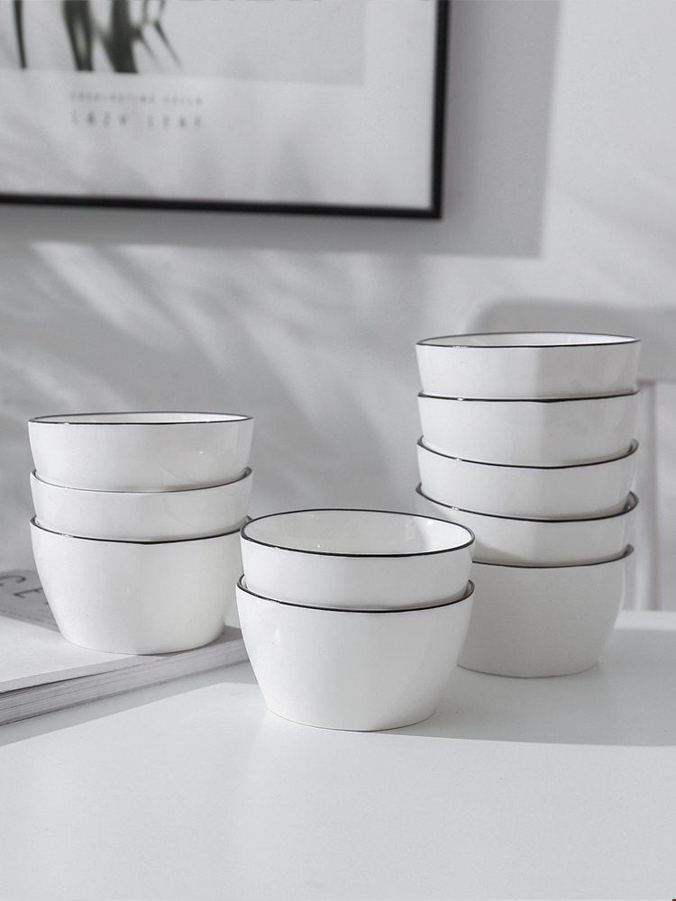 Jingdezhen Japanese dish set Nordic ceramic bowls Chopsticks plates Household tableware Eating bowl Single large bowl Small bowl