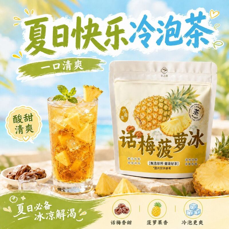 Cold Brew Fruit Tea Combination: Refreshing Plum, Pineapple, Ice Green Grape, Jasmine, Peach, Oolong Tea, with a Light and Refreshing Taste Cold Brew Fruit Tea Combination: Refreshing Plum, Pineapple, Ice Green Grape, Jasmine, Peach, Oolong Tea, with a Light and Refreshing Taste