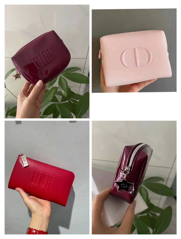 Free Shipping! Pink Pu Leather Makeup Clutch Storage Bag Key Coin Purse