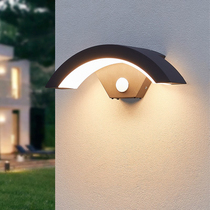 Outdoor Wall Lamp Light Lavish Minimalist Doorway Door Head Wash Wall Light Outdoor Balcony Patio Body Induction Semi-circle Wall Lamp