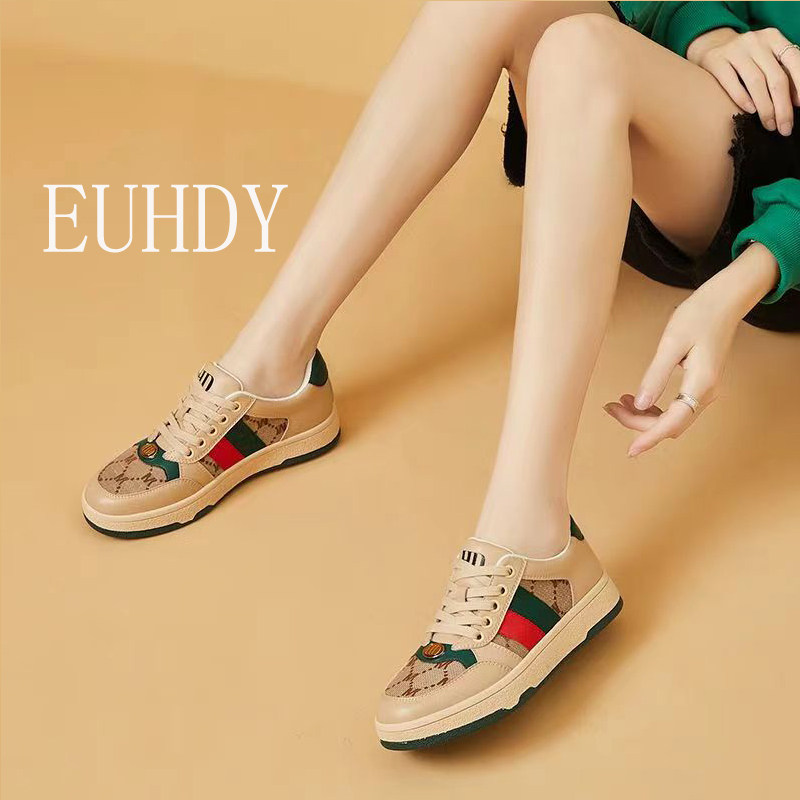 Genuine Leather Distressed Shoes for Women, 2026 Spring New Low-Top Flat-Soled Sports Casual Sneakers, Thick-Soled Super Soft Women's Shoes