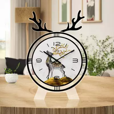 Nordic living room deer head clock mute clock decoration decoration modern simple desktop clock bedroom creative clock