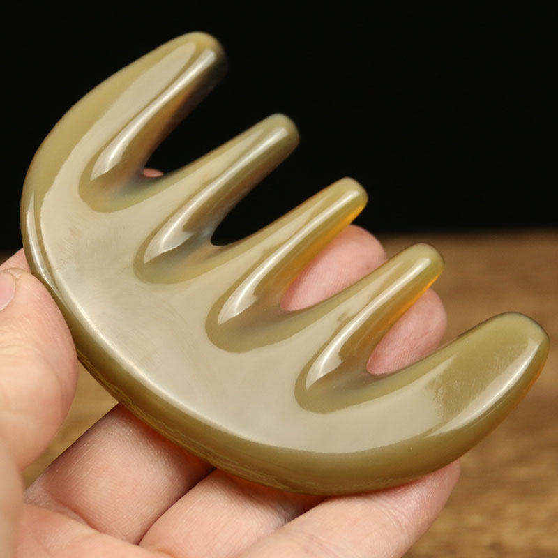 Bronze Beauty Horn Head Scraping Plate Scraping Comb Scalp Meridians Meridians Dredging Back Leg Wide Teeth Breast Comb