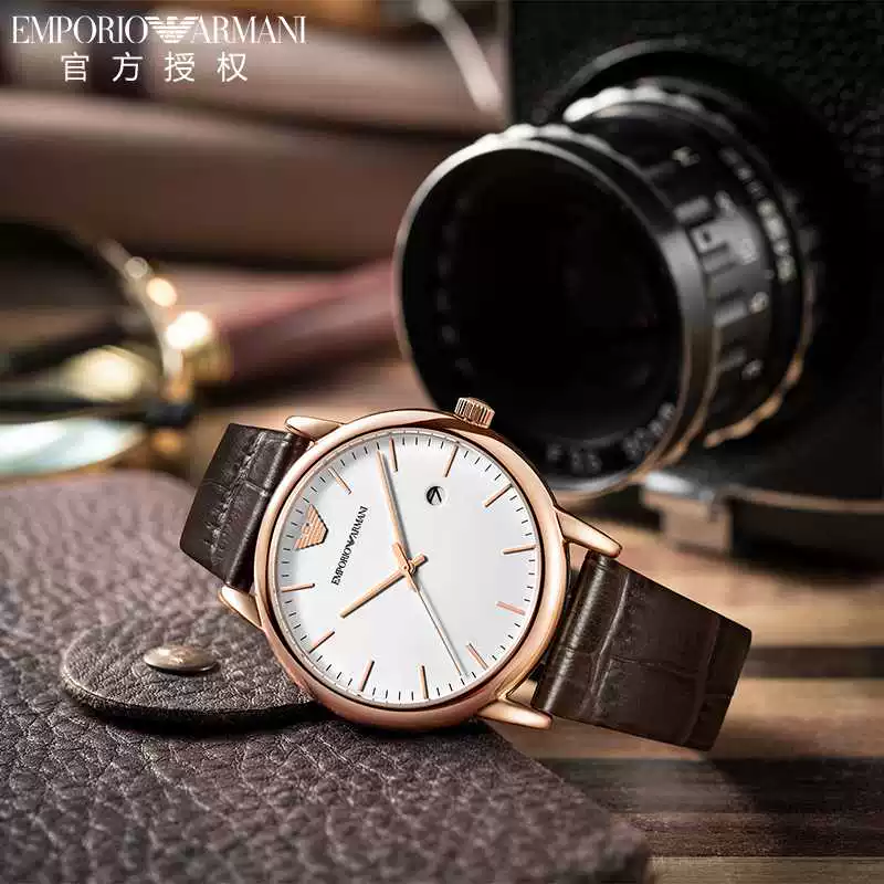 Armani, мужские часы, модный тонкий календарь, кварцевый ремень, простой и элегантный дизайн