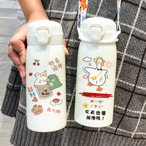 Creative Insulation Cups for female students Jane about cute Korean version 304 stainless steel water glass portable handheld straight drinking cup