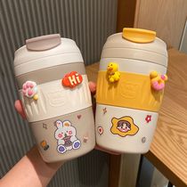 Net red high face value straw insulated cup 304 stainless steel drinking water cup Martin Cup ins female student cute couple