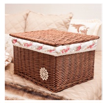 Storage box Willow storage basket rattan basket rattan cover storage box rattan basket finishing box clothes storage basket New