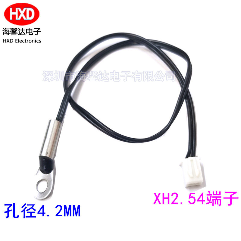 NTC热敏电阻 贴片传感器 线耳头 孔径4.2MM OT端子M4 10K B值3435