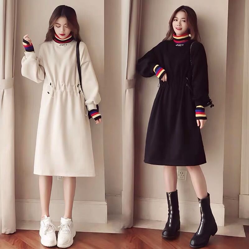 Radiation-proof pregnant women dress in autumn and winter to work computer hoisting and plugging pregnancy French loose dress