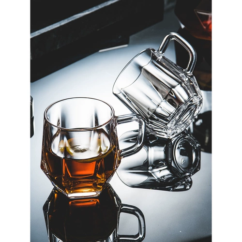 Стеклянная бриллиантовая чайная чашка для домашнего использования для гостиной, комплект, простой и элегантный дизайн