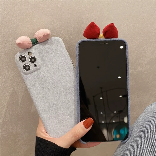 Apple, iPhone12 Pro с бантиком, iPhone 11, силиконовый чехол для телефона XS Max, зимняя милая камера видеонаблюдения для влюбленных, популярно в интернете, 8plus