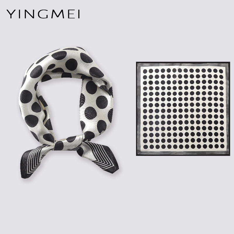Yingmei Geometric Po Point Real Silk Scarves Summer Slim Fit Sunscreen Woman 100 hitch Versatile Mulberry Silk Hair