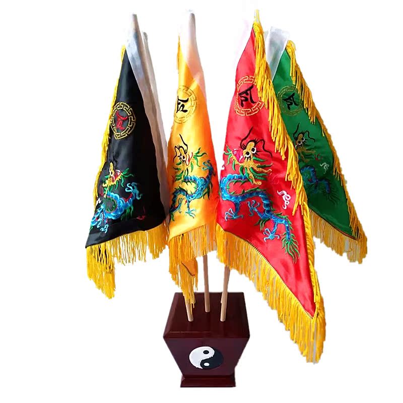 Daoling flag supplies Embroidered Wuling flag Five color flag Five elements flag telescopic pole Taiji Dou flag holder