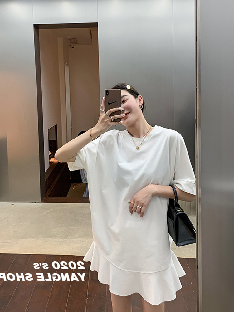 Maternity dress skirt summer 2021 new high-end French loose maternity dress summer fishtail maternity dress