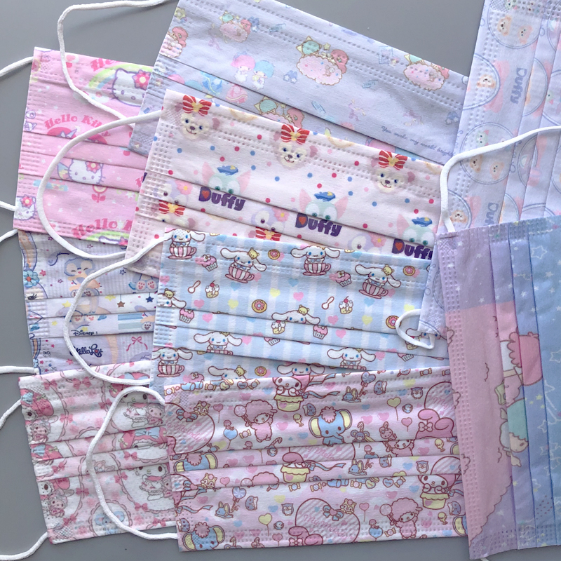 Sunscreen breathable mask printing good-looking cute disposable cartoon big adult female jade laurel dog star Dailu Kulomi