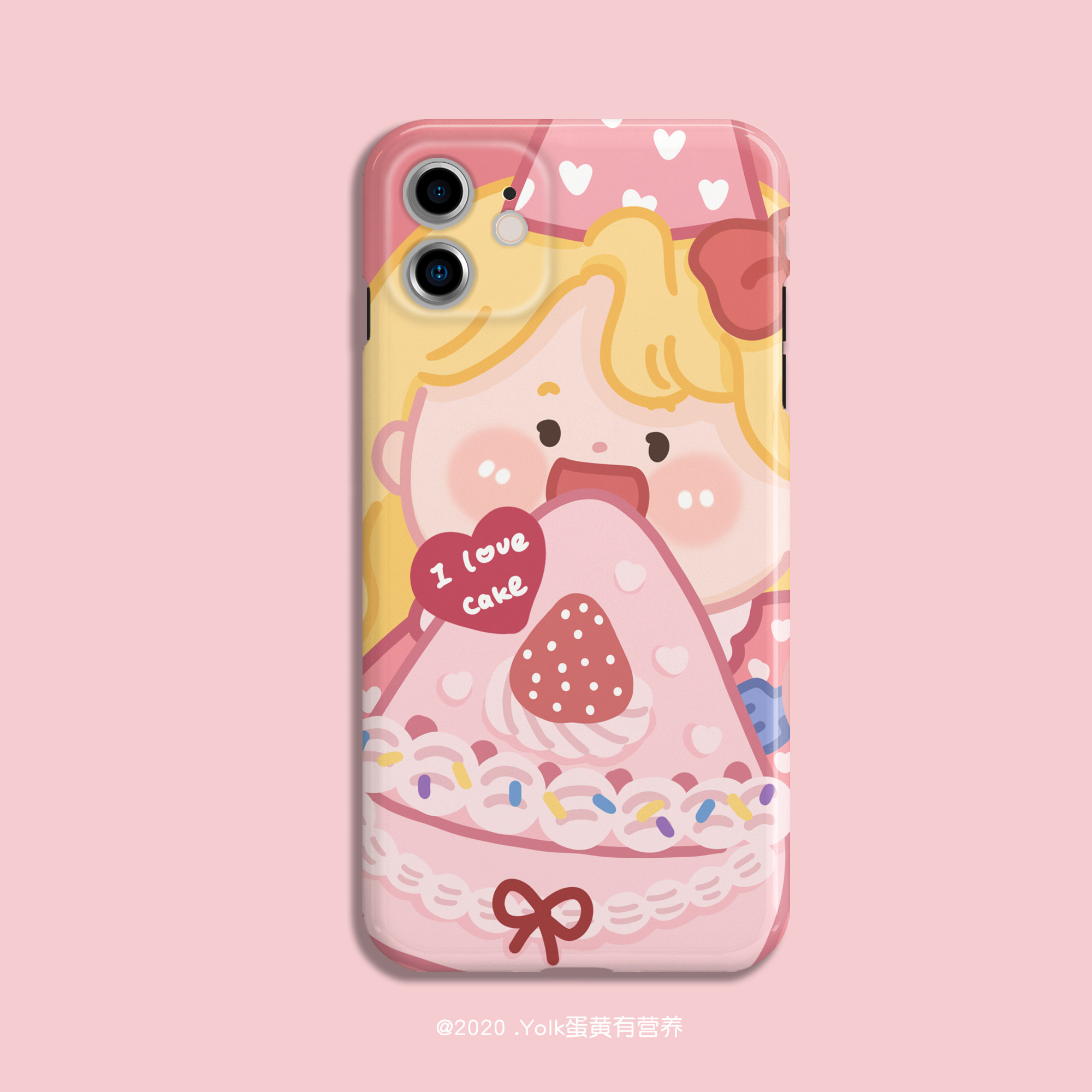 Nutritious egg yolk original design cake bear girl for iphone 11 x 78 Huawei mobile phone case