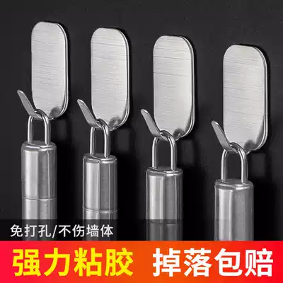 304 stainless steel adhesive hook strong adhesive-free fixing holes kitchen bathroom room sticky hook Wall Wall adhesive hook sub-
