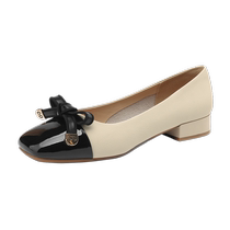 Daphne Daphne high heels womens 2024 new spring small fragrance style thick heel flat shallow mouth low heel shoes